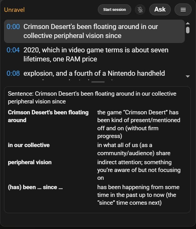 Understand every sentence at a glance